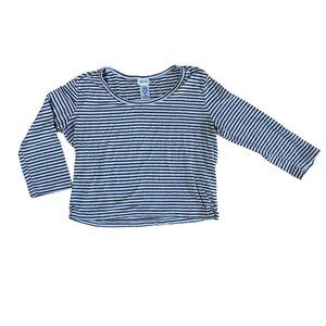 TEN SIXTY SHERMAN Cropped 3/4 Sleeve Striped T SHirt Top Size Medium